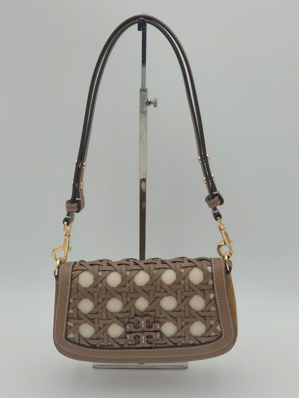 Tory Burch Britten Basket Weave Convertible Crossbody Bag